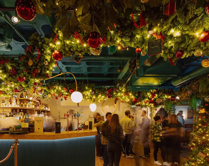 Guests celebrating together at Christmas
